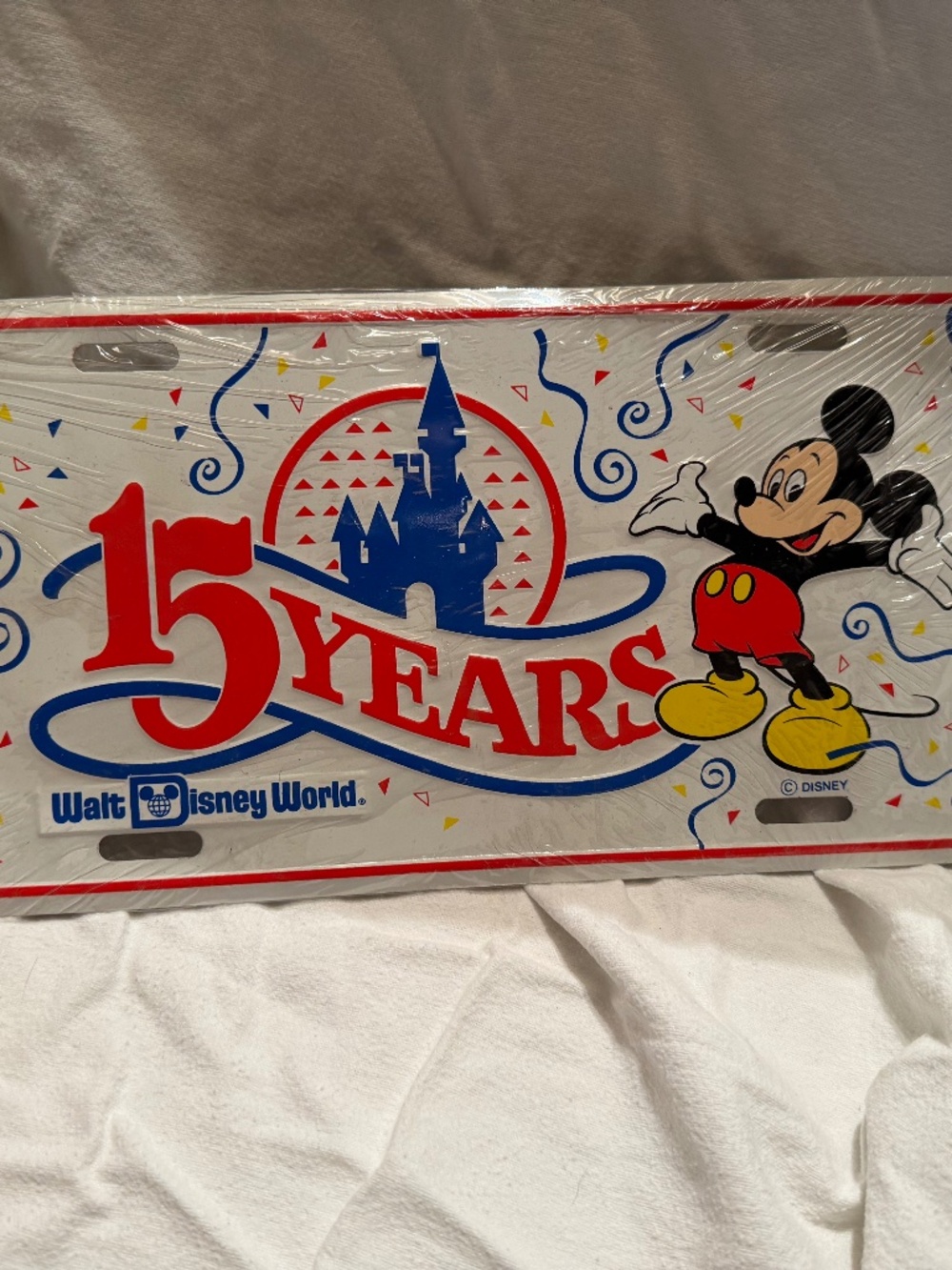 Disney Mickey Mouse Cinderella Castle 15th Anniversary License Plate